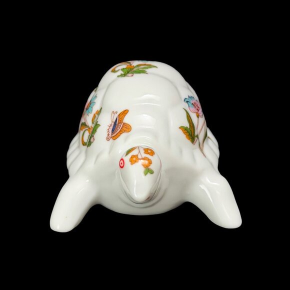 Vintage Floral Turtle Figurine with Butterfly: 1960s by Trina - Picture 6 of 9